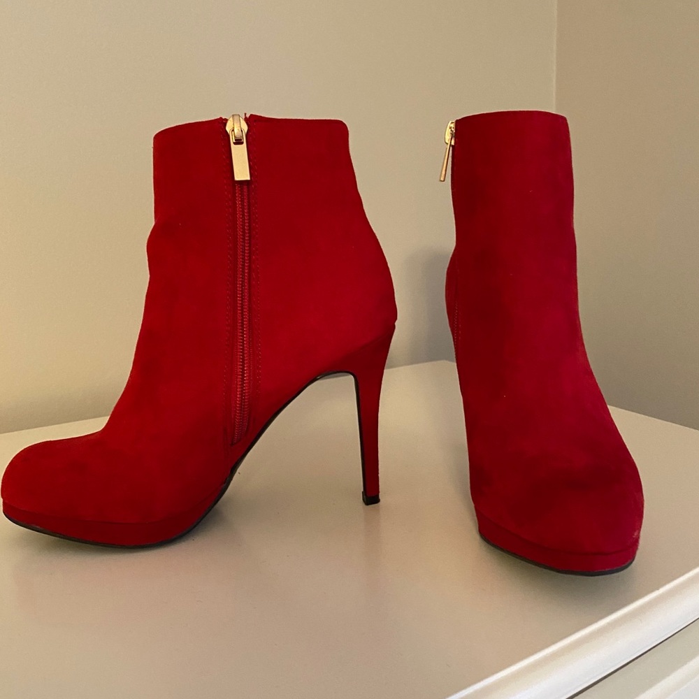 Anne Michelle Red Heeled Booties